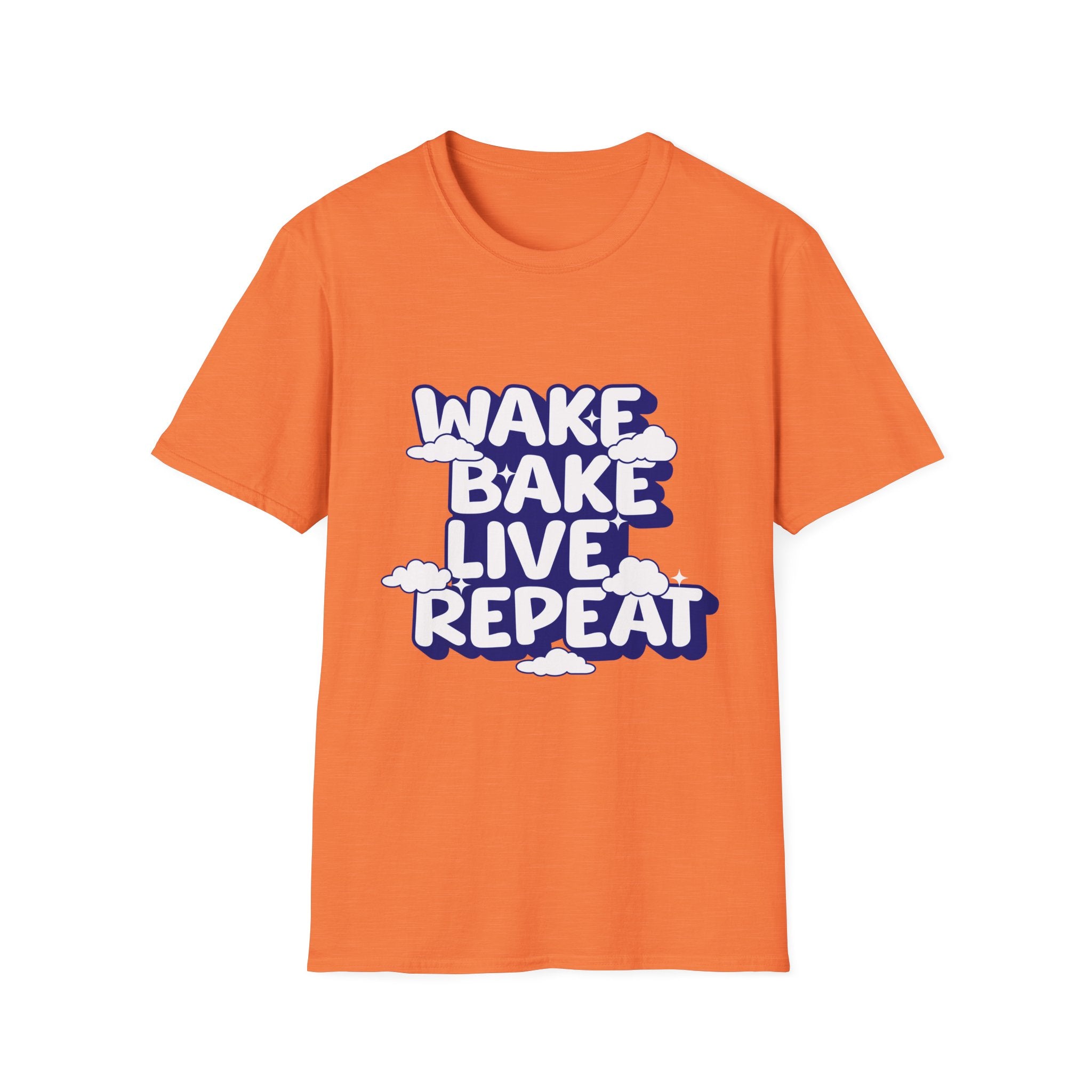 Wake Bake Live Repeat - Unisex T-Shirt (Front) - Damned Threads